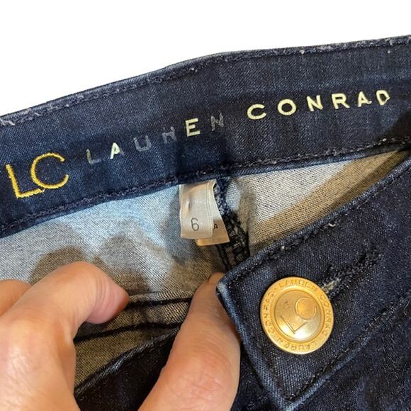 LC Lauren Conrad Dark Blue Straight Classic Denim Jeans Women Sz 6 - Picture 9 of 9